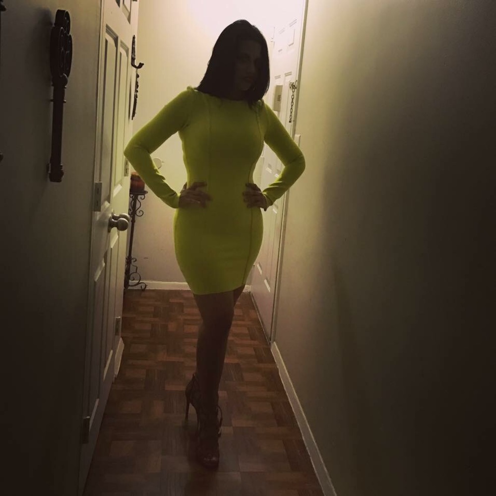 Jennifer Lopez inspired neon dress